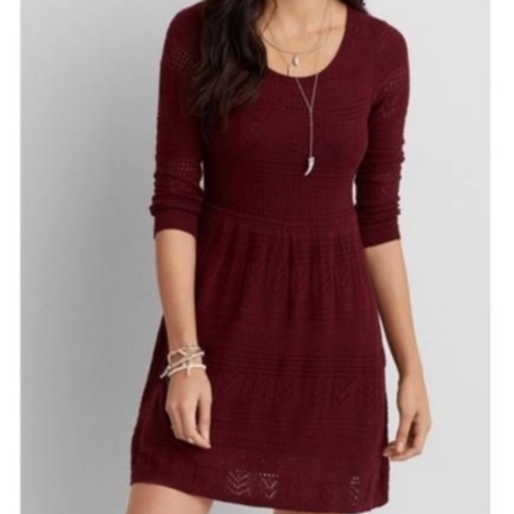 AE Burgundy Sweater Dress